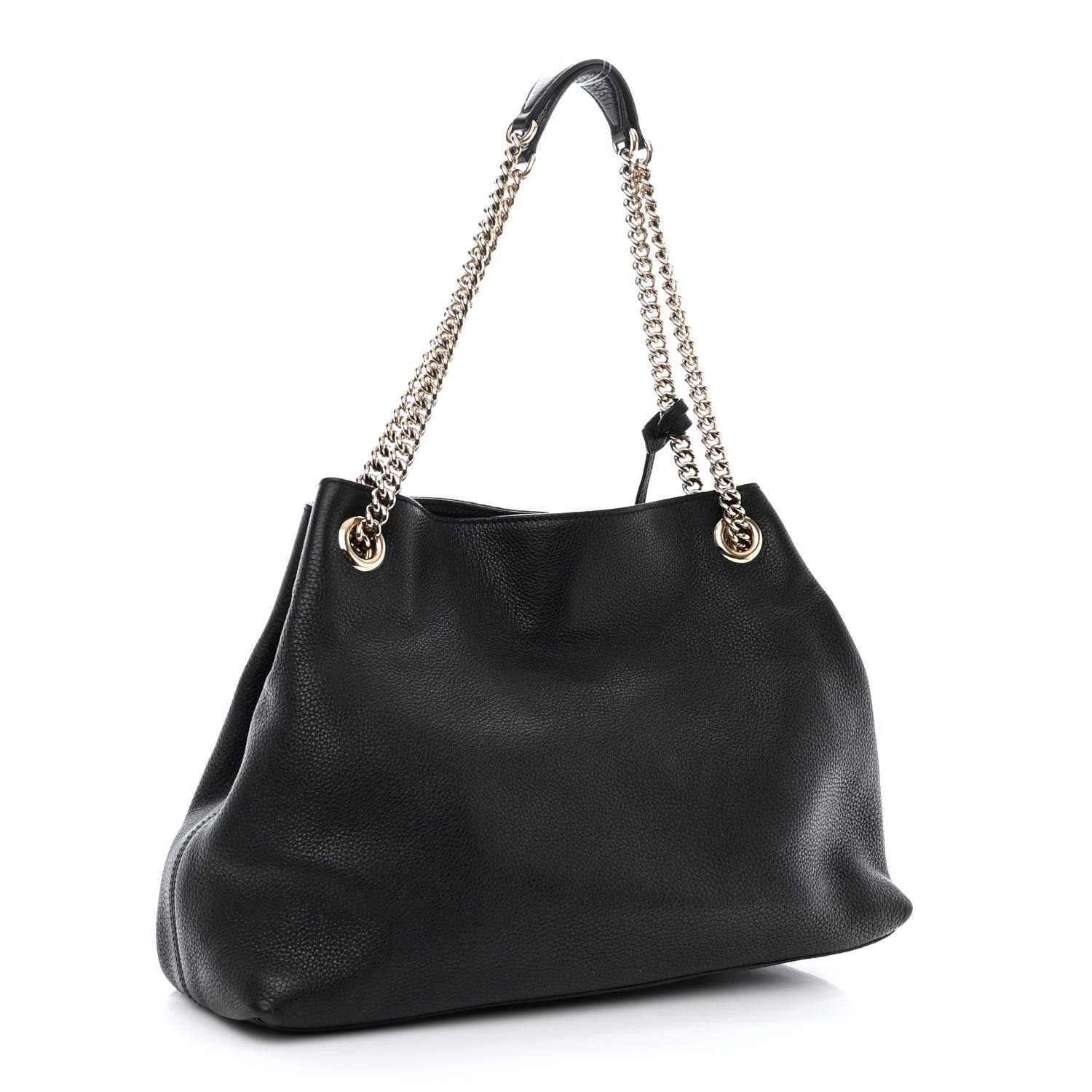 Gucci Pebbled Calfskin Medium Soho Chain Shoulder Bag Black 3 of 12