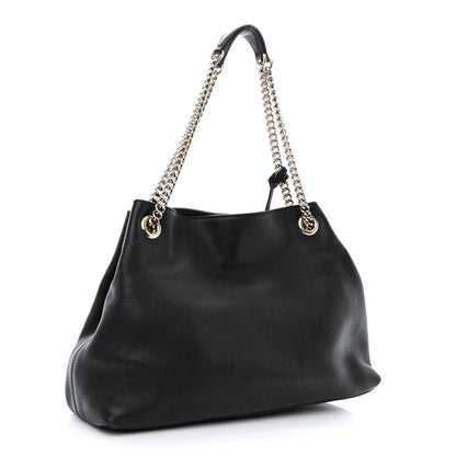 Gucci Pebbled Calfskin Medium Soho Chain Shoulder Bag Black 3 of 12