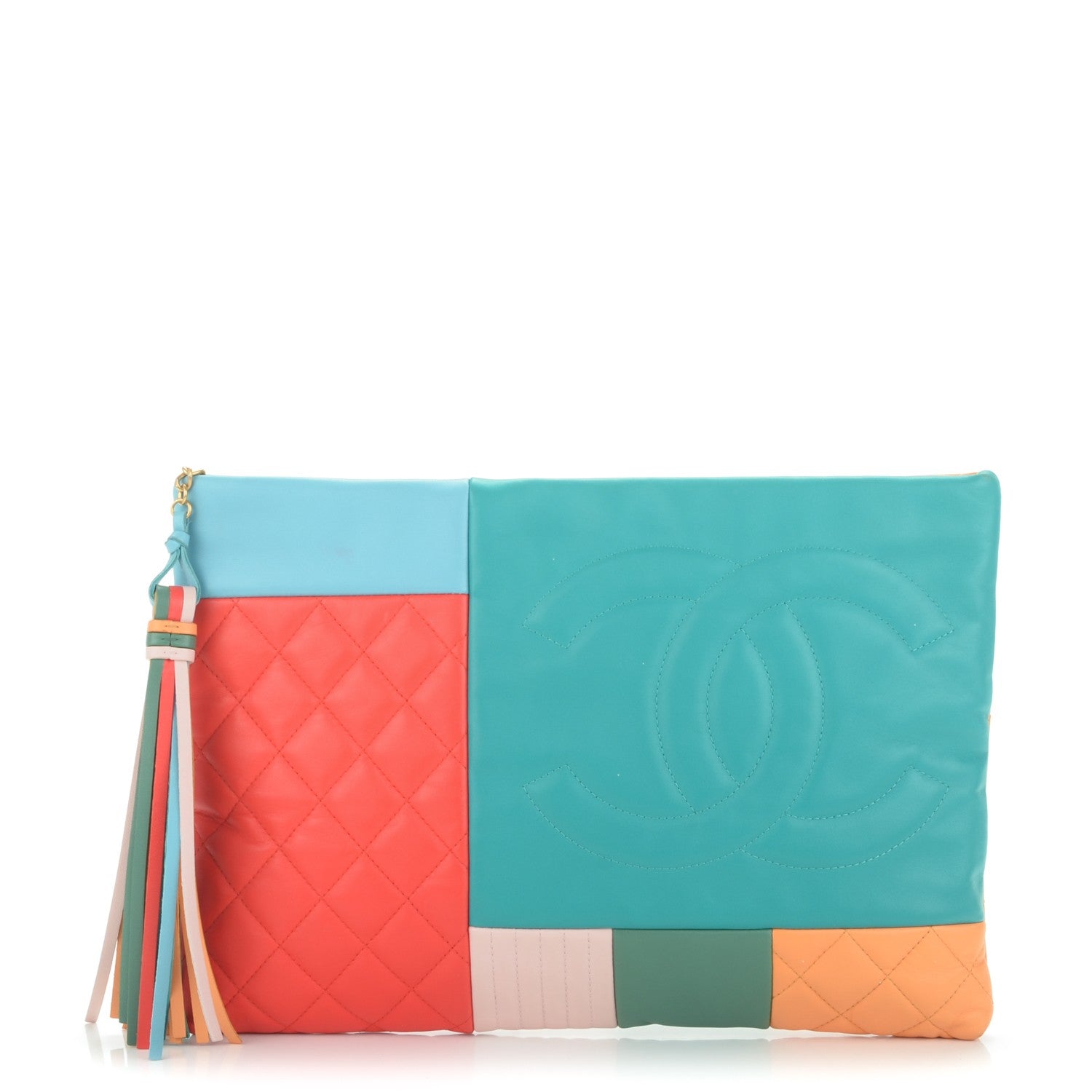 Chanel Lambskin Patchwork Large Cosmetic Case Multicolor 1 of 7