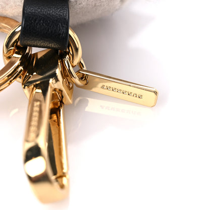 Burberry Cashmere Calfskin Thomas Bow Tie Teddy Bear Keychain Charm Archive Beige 3 of 4