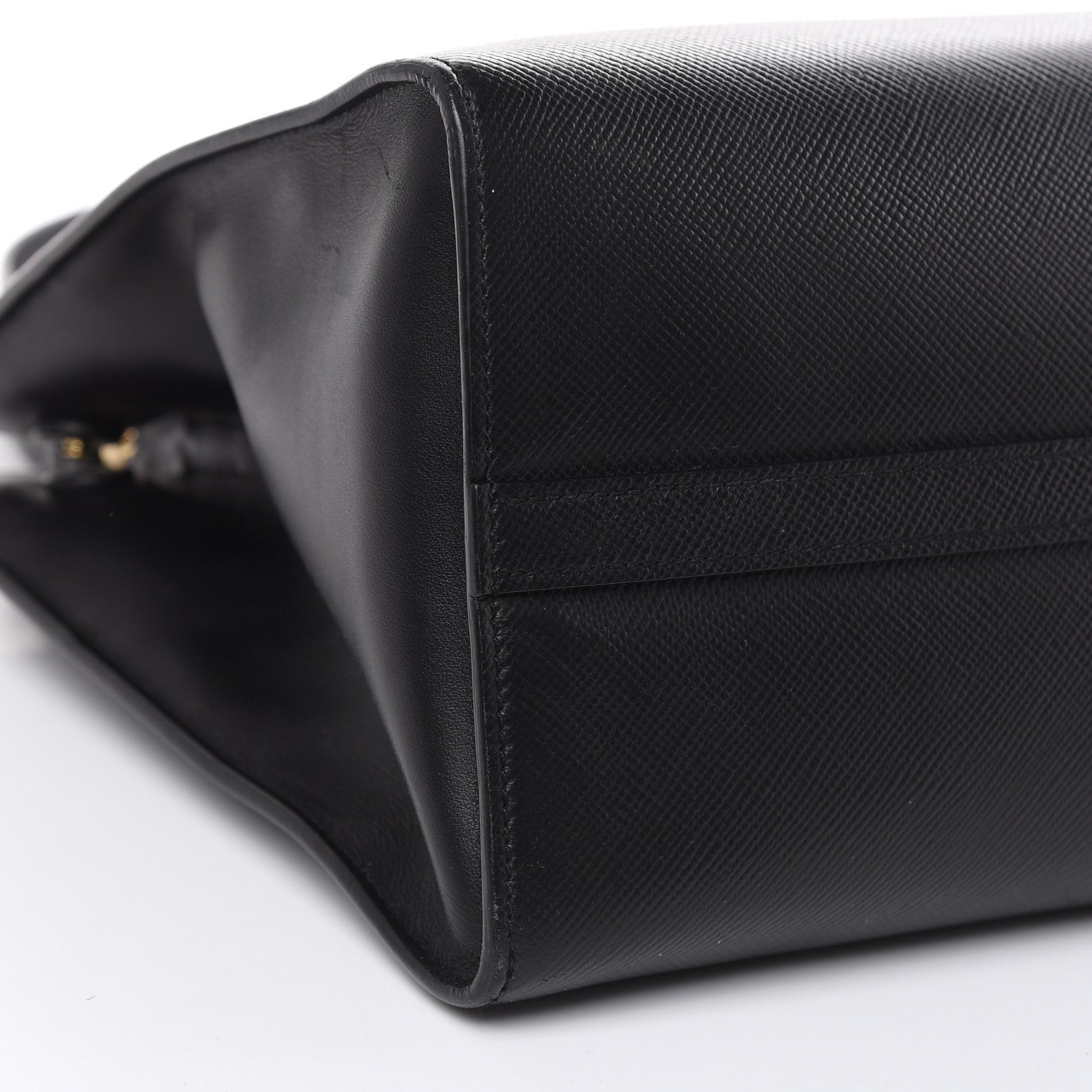 Prada Saffiano Cuir Calfskin Large Monochrome Top Handle Tote Black 7 of 13