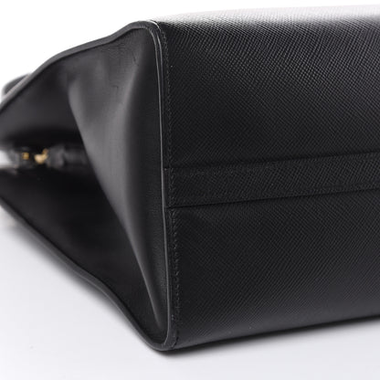 Prada Saffiano Cuir Calfskin Large Monochrome Top Handle Tote Black 7 of 13