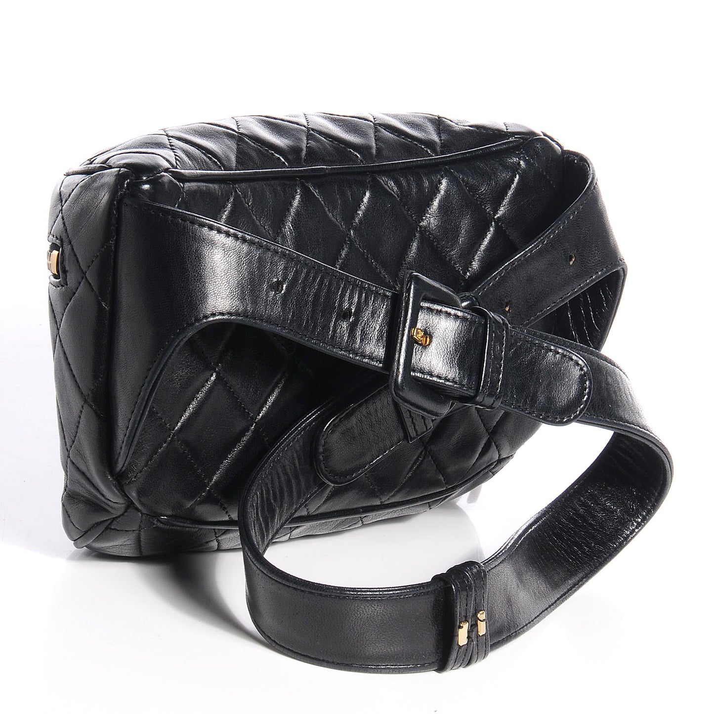 Lambskin Quilted Belt Bag Black