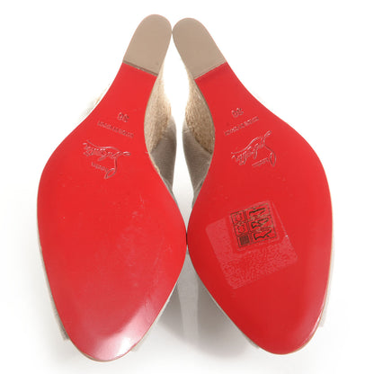 Christian Louboutin Canvas Corazon 100 Wedges 38 Natural 5 of 7