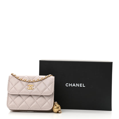 Chanel Lambskin Quilted Pearl Crush Clutch With Chain Light Purple 12 of 12