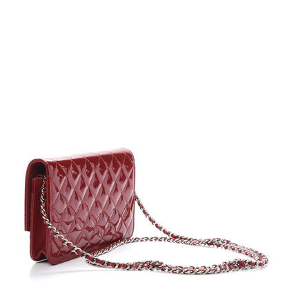 Chanel Patent Quilted Brilliant Wallet On Chain WOC Red 3 of 11