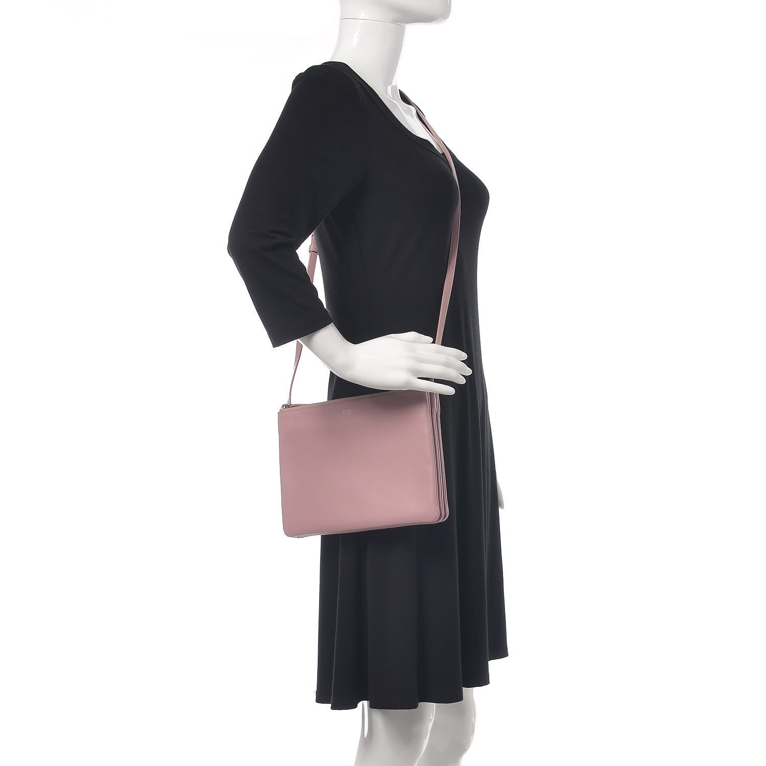 Celine Goatskin Large Trio Crossbody Bag Antique Rose 2 of 11