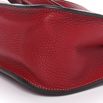 Hermes Taurillon Clemence Halzan 31 GM Rouge Grenat 10 of 10