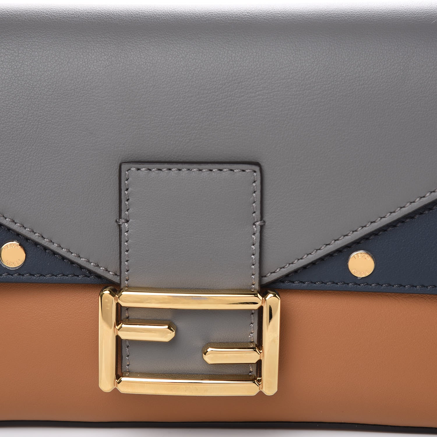 Fendi Vitello Grace FF 1974 Baguette Nocciolo Argilla Notte 10 of 10