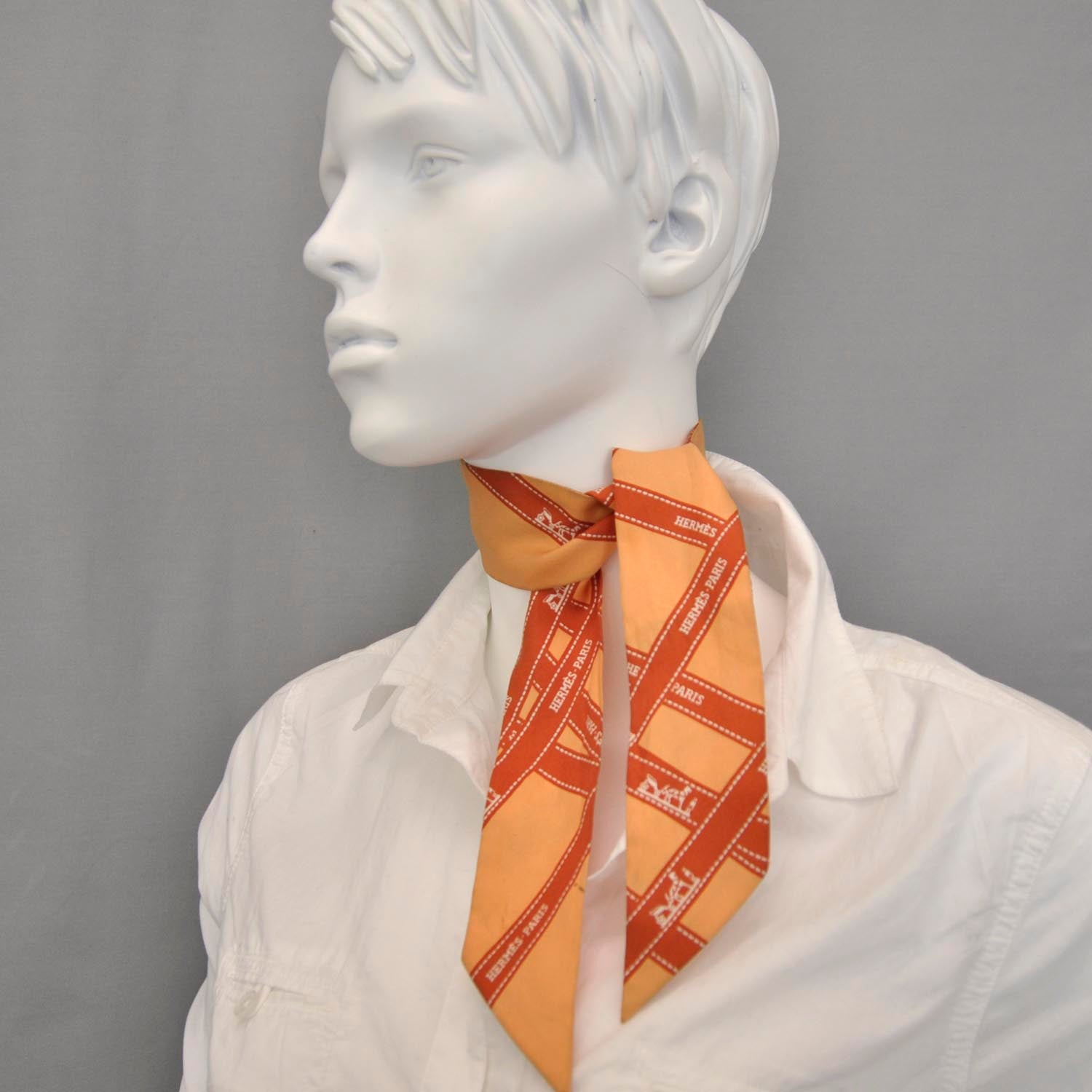 Hermes Silk Bolduc Twilly Orange 5 of 5