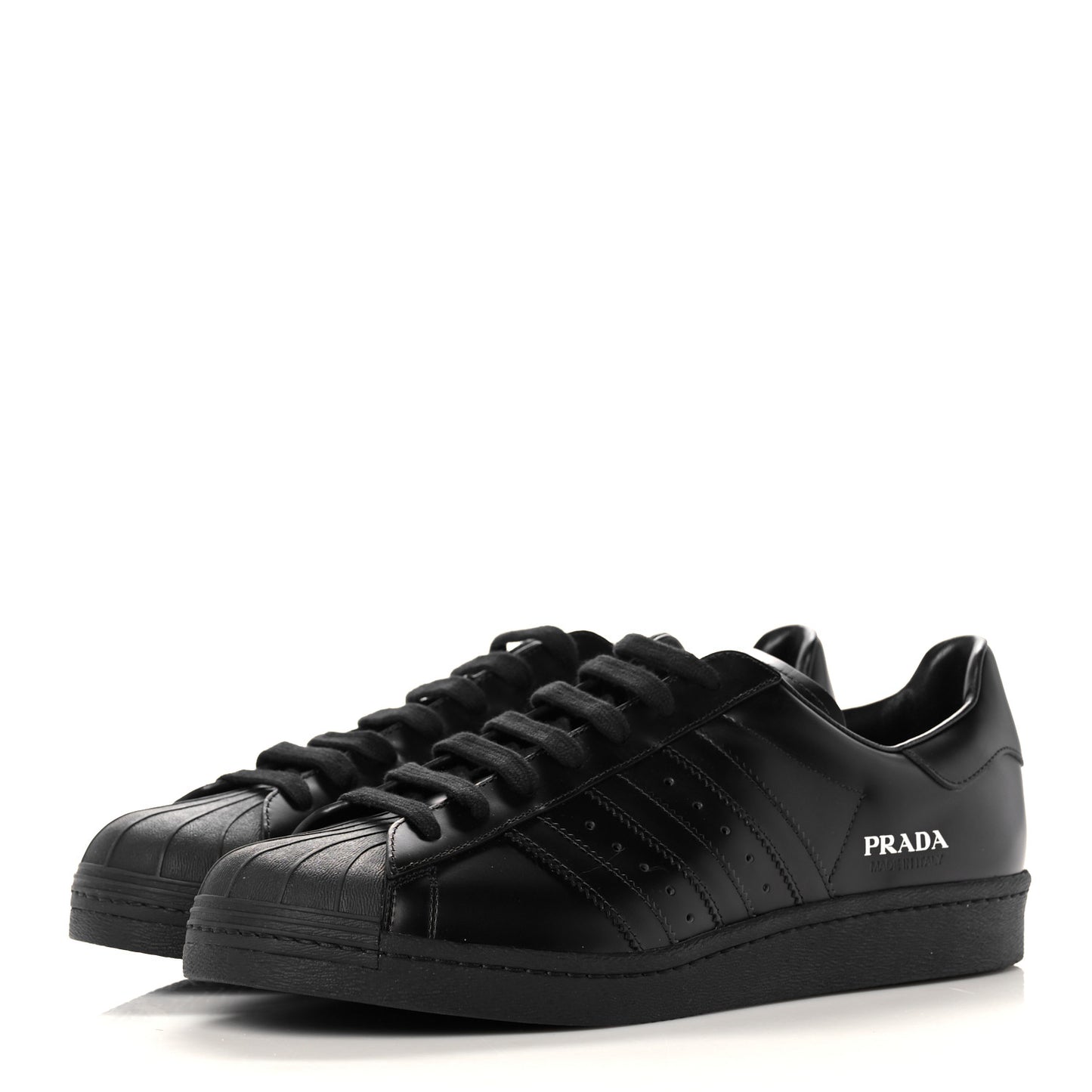 X ADIDAS Brushed Calfskin Logo Mens Superstar Sneakers 11.5 Black