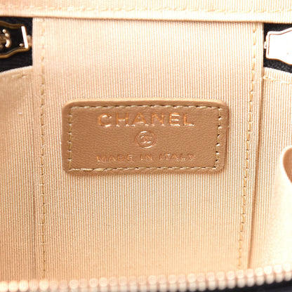 Chanel Lambskin Quilted Mini Pearl Crush Vanity Case With Chain Black 9 of 17