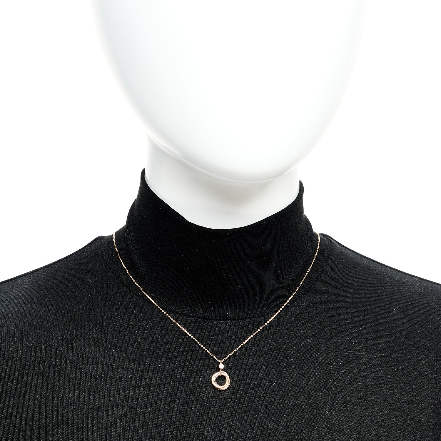 Cartier 18K Pink Yellow White Gold Diamond Trinity Pendant Necklace 5 of 5