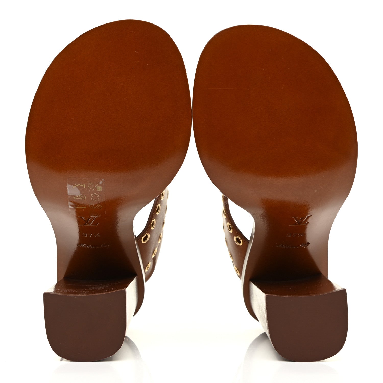 Louis Vuitton Calfskin Monogram Passenger Sandals 37.5 Cognac 6 of 12