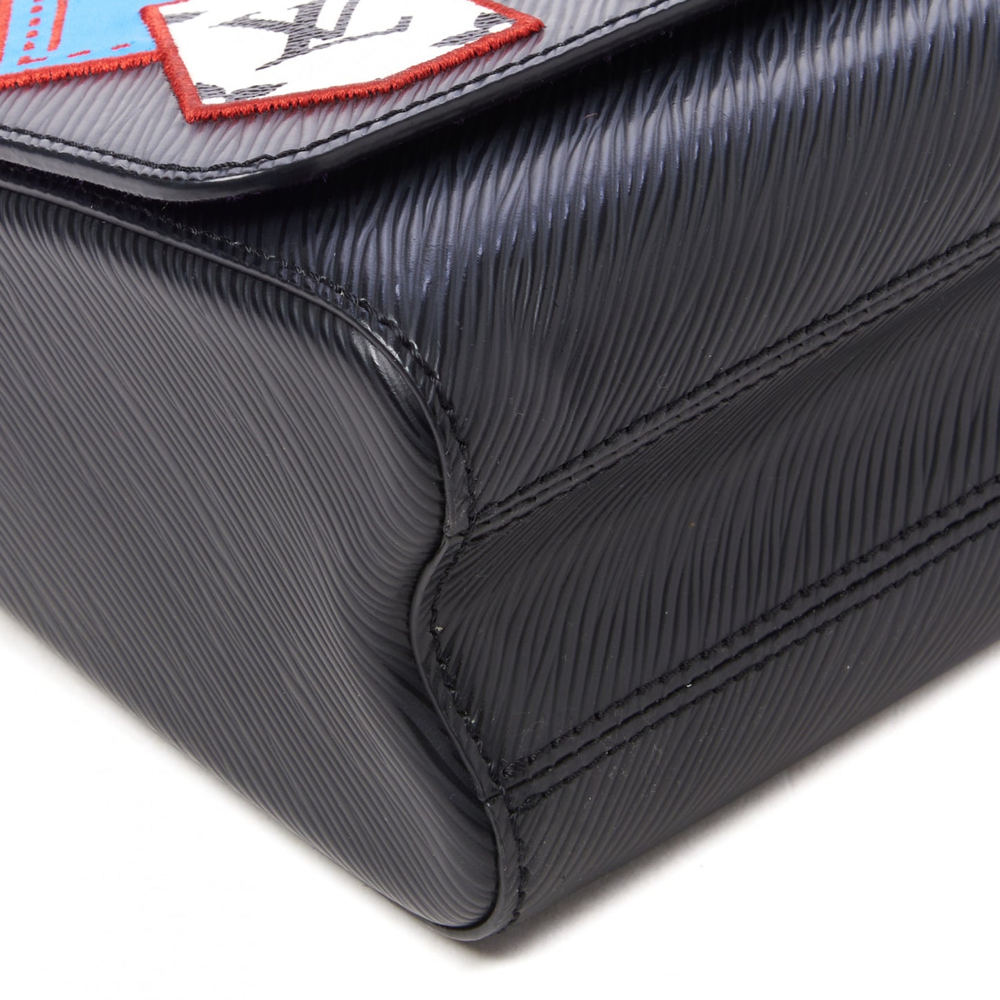 Epi Travel Stickers Twist Shoulder Bag MM Black
