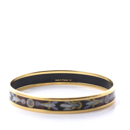 Hermes Enamel Printed Narrow Dreamcatchers Bracelet 70 Black 4 of 5