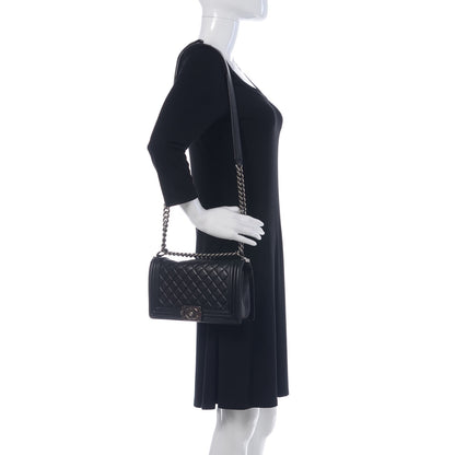 Chanel Lambskin Quilted Medium Boy Flap Black 2 of 17