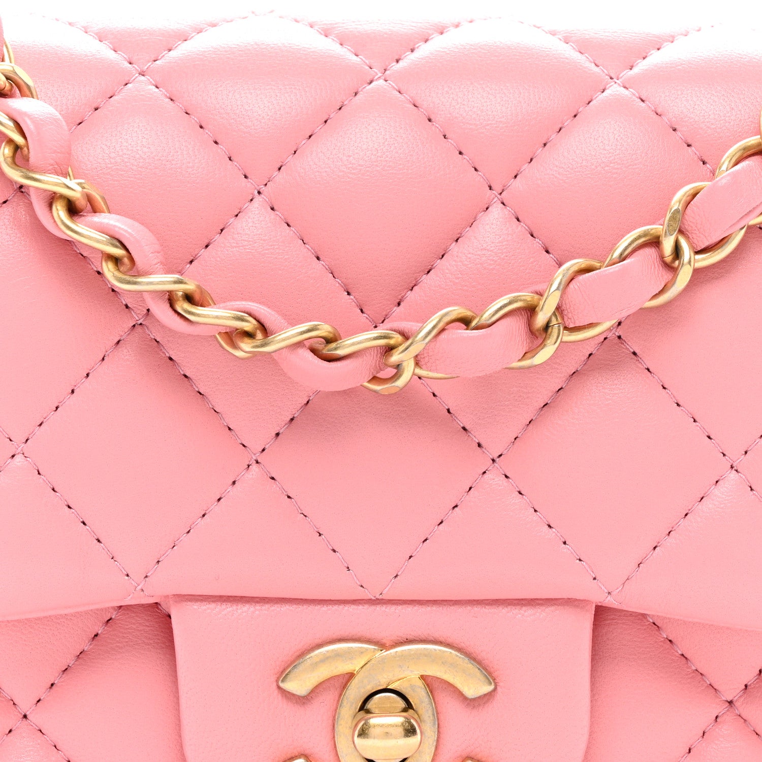 Chanel Lambskin Quilted Mini Square Flap Light Pink 8 of 14