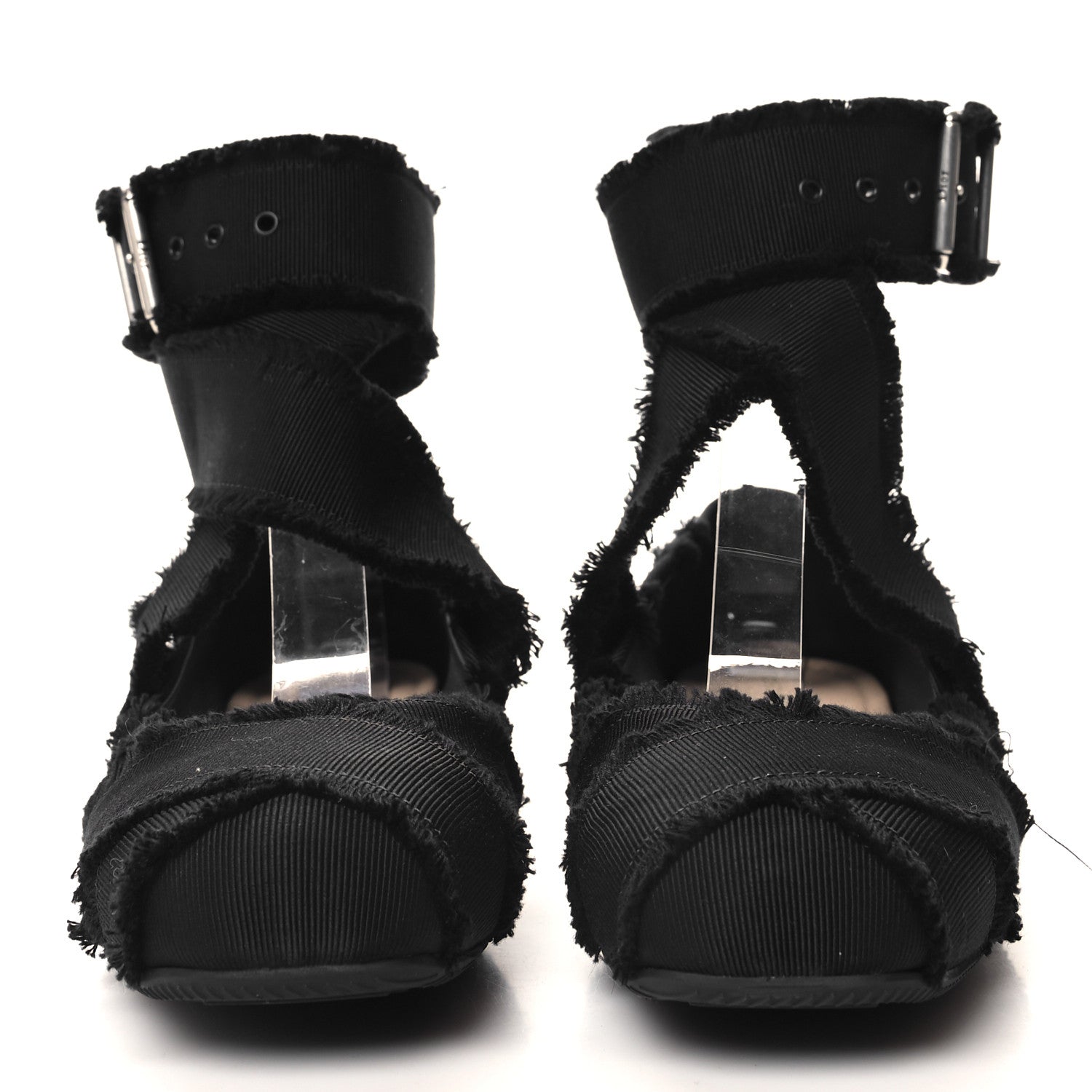 Christian Dior Grosgrain Fringe Songe Ballet Flats 37 Black 2 of 9