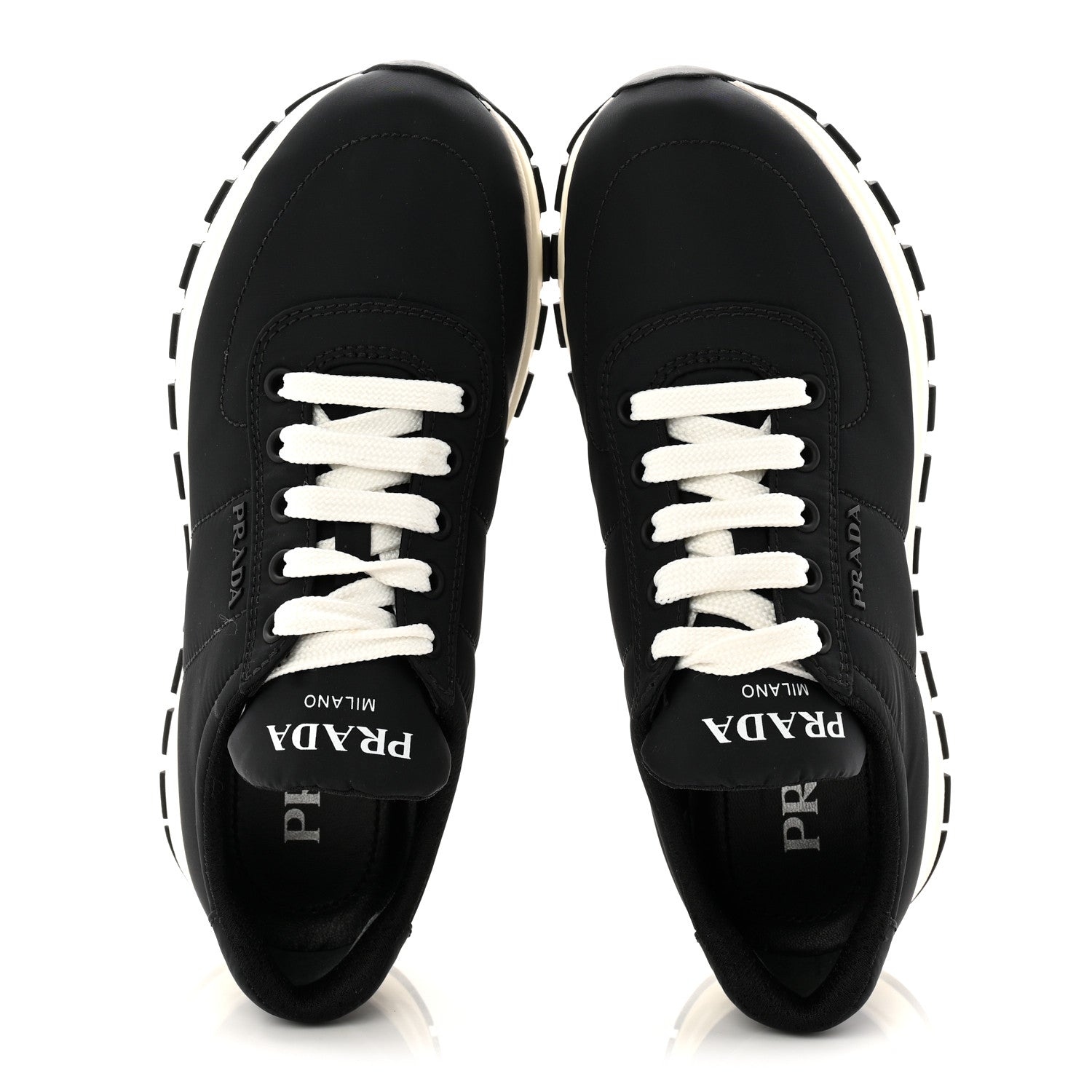 Prada Re-Nylon Piuma Logo Quilted 45mm Sneakers 36.5 Black 5 of 10