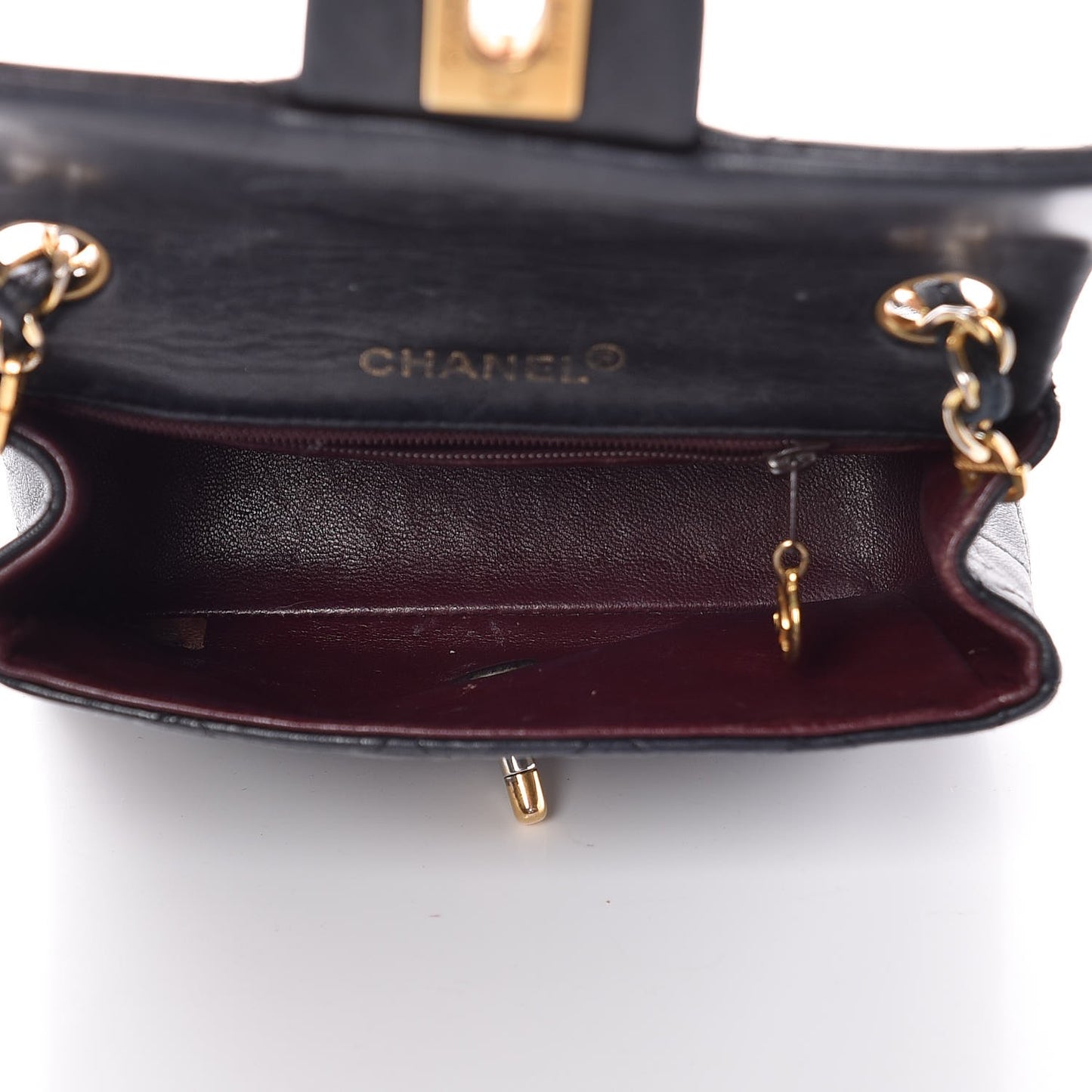Lambskin Quilted Mini Square Flap Black