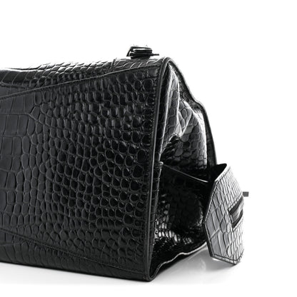 Balenciaga Calfskin Crocodile Embossed Neo Classic Black Hardware Medium City Black 11 of 18