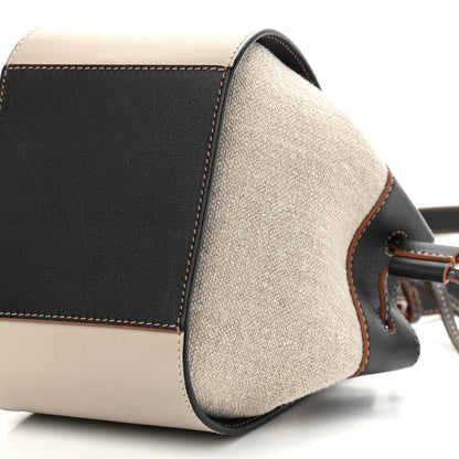 Loewe Calfskin Linen Mini Hammock Shoulder Bag Light Oat Black 10 of 10