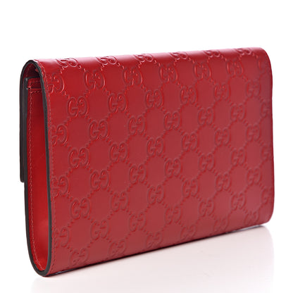 Gucci Guccissima Padlock Clutch Hibiscus Red 3 of 9