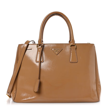 Prada Saffiano Vernice Galleria Medium Double Zip Tote Cammeo 1 of 11