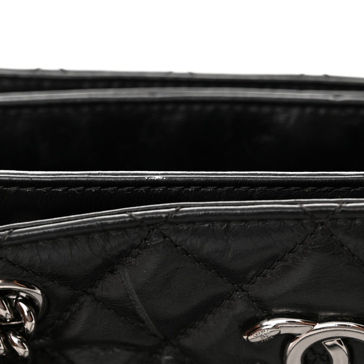 Calfskin Quilted Medium Coco Soft Tote Black