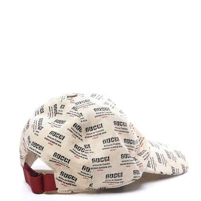Gucci Linen Woven Stamp Print Baseball Hat S 4 of 7