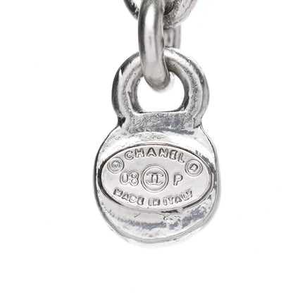 Chanel Crystal Baguette Pearl Bow Necklace Silver 7 of 8
