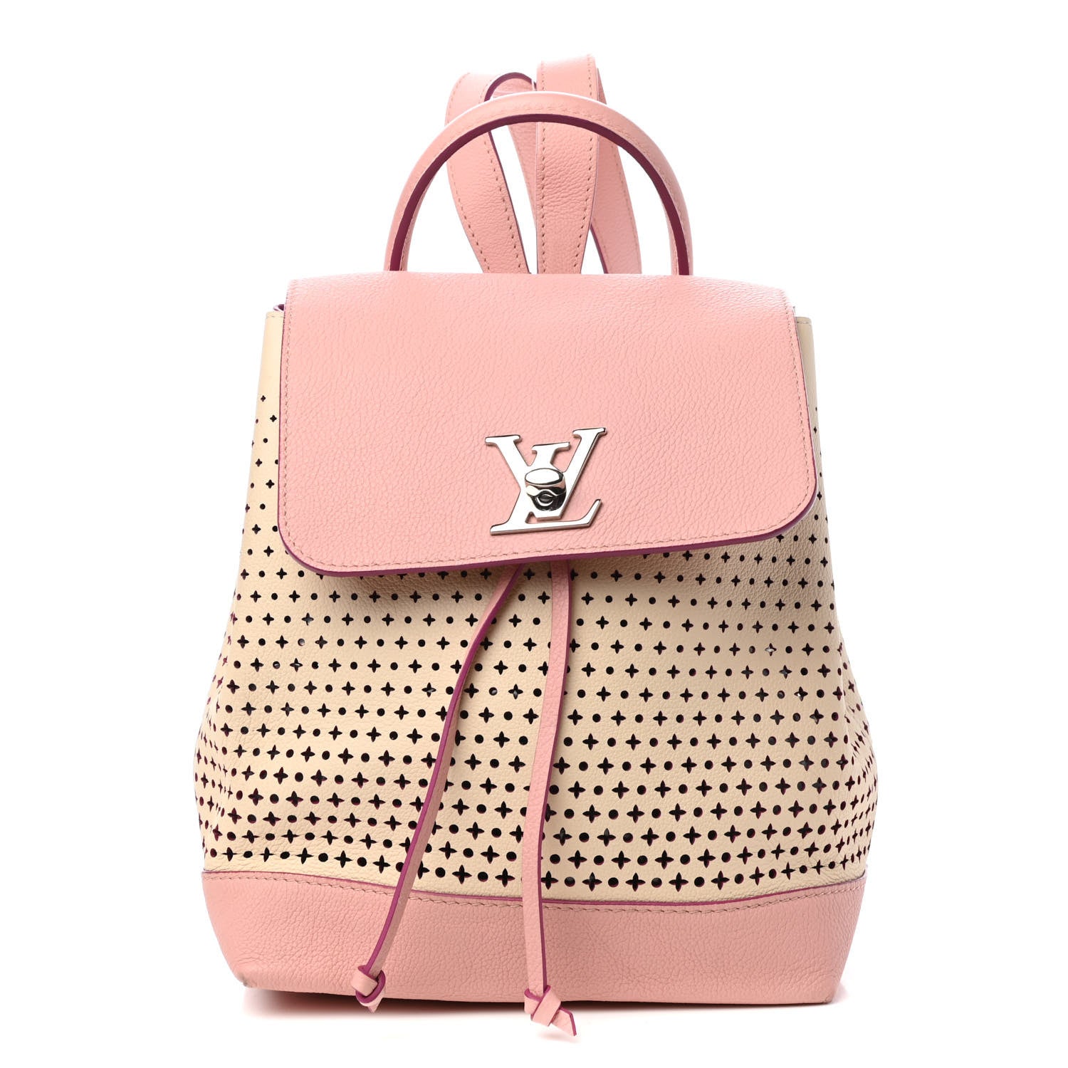 Louis Vuitton Perforated Calfskin Lockme Backpack Rose Poudre Creme 1 of 10