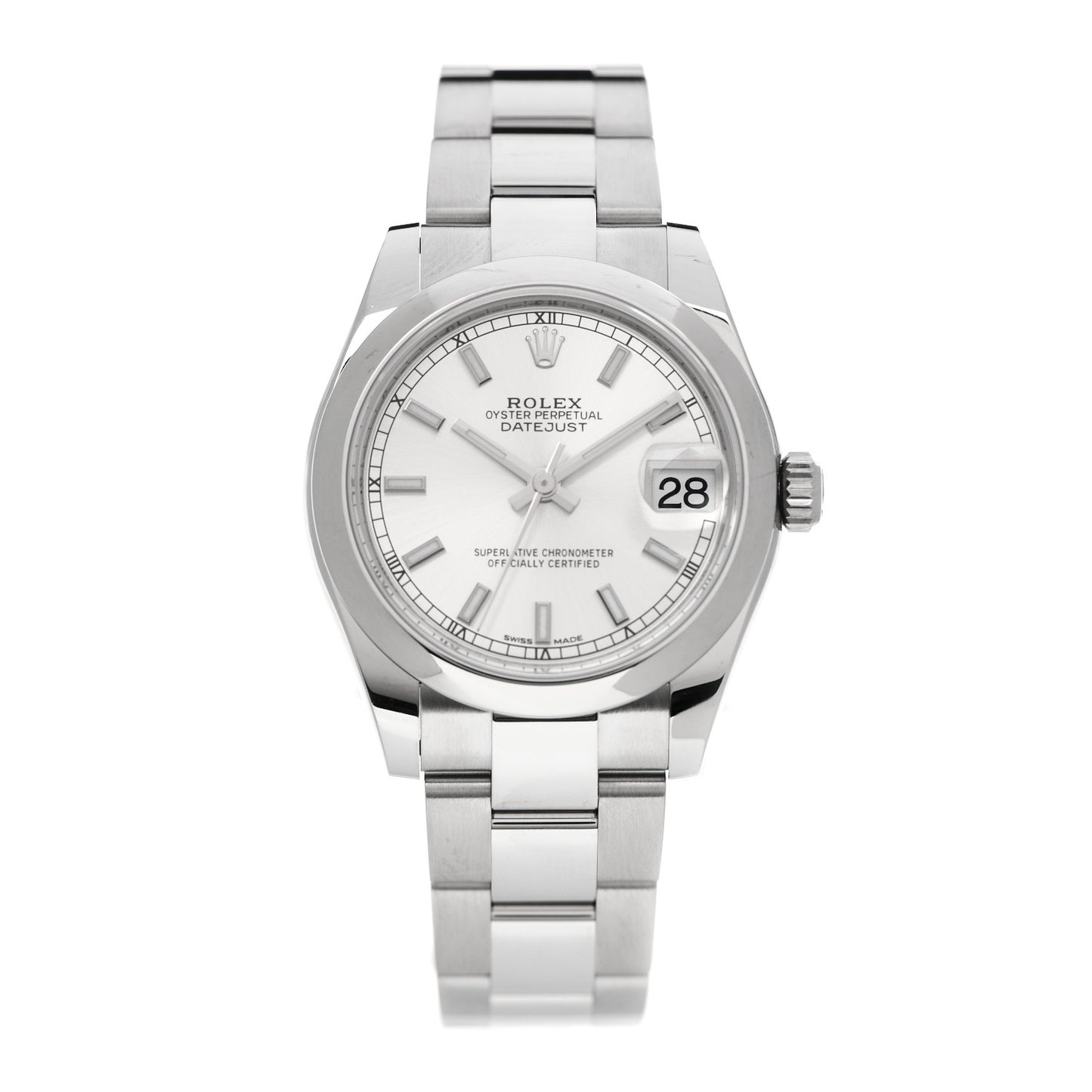Stainless Steel 31mm Oyster Perpetual Datejust Watch Silver 178240