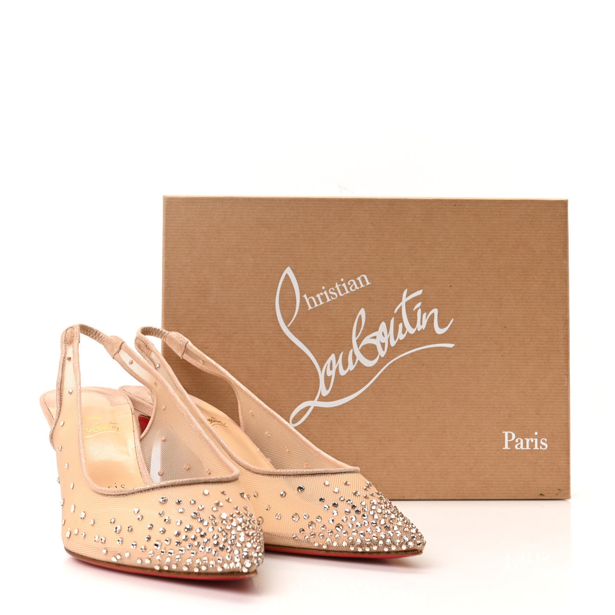 Suede Silk Crystal Strass Follies 70 Slingback Pumps 39.5 Light Silk