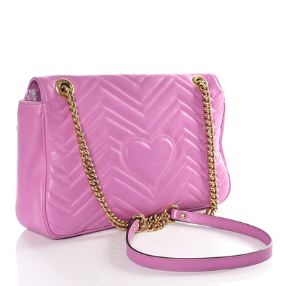 Gucci Calfskin Matelasse Medium GG Marmont Shoulder Bag Candy Mousse 2 of 15
