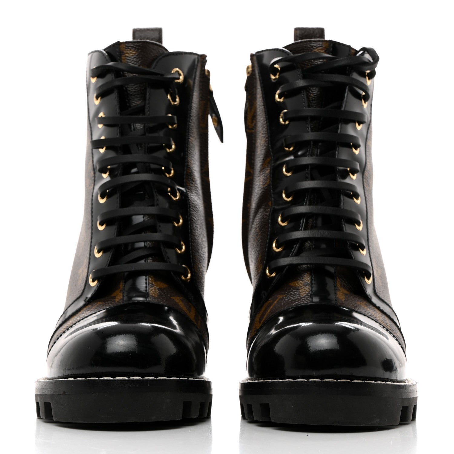 Louis Vuitton Patent Calfskin Monogram Star Trail Ankle Boots 40 Black 2 of 10