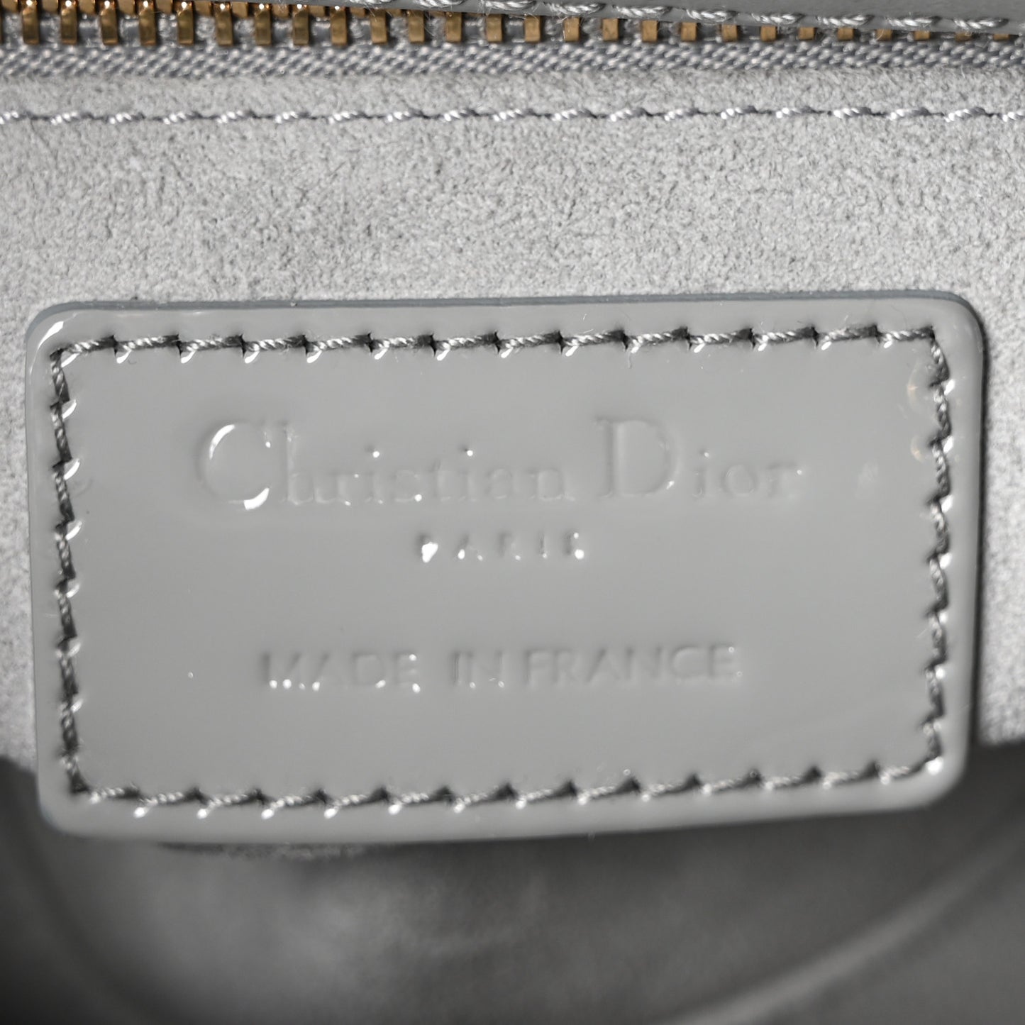 Patent Cannage Small Lady Dior Grey