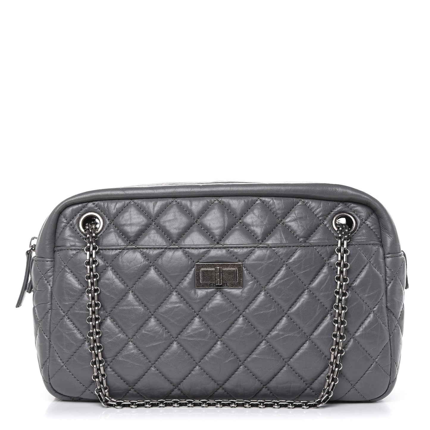Aged Calfskin Medium Reissue Camera Case Grey