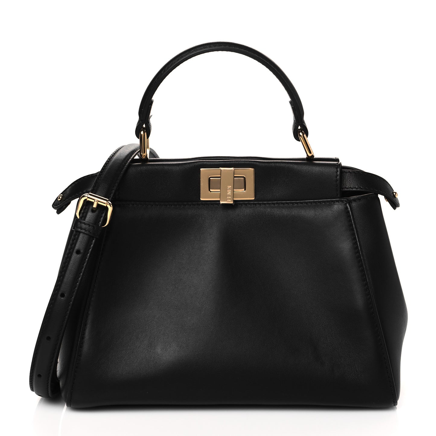 Nappa Stacked Bar Mini Peekaboo Iconic Satchel Black
