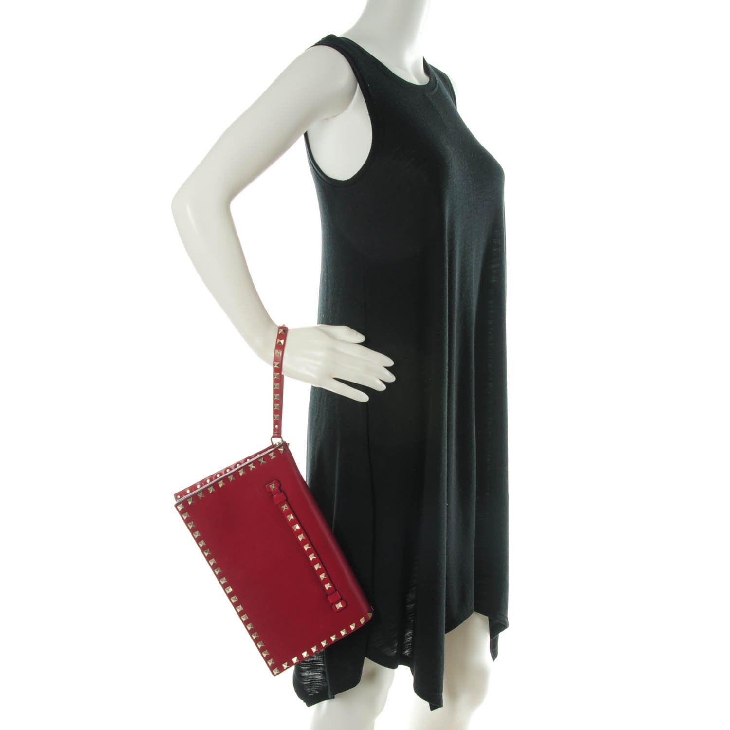 Valentino Garavani Nappa Rockstud Wristlet Clutch Rosso Valentino 2 of 7