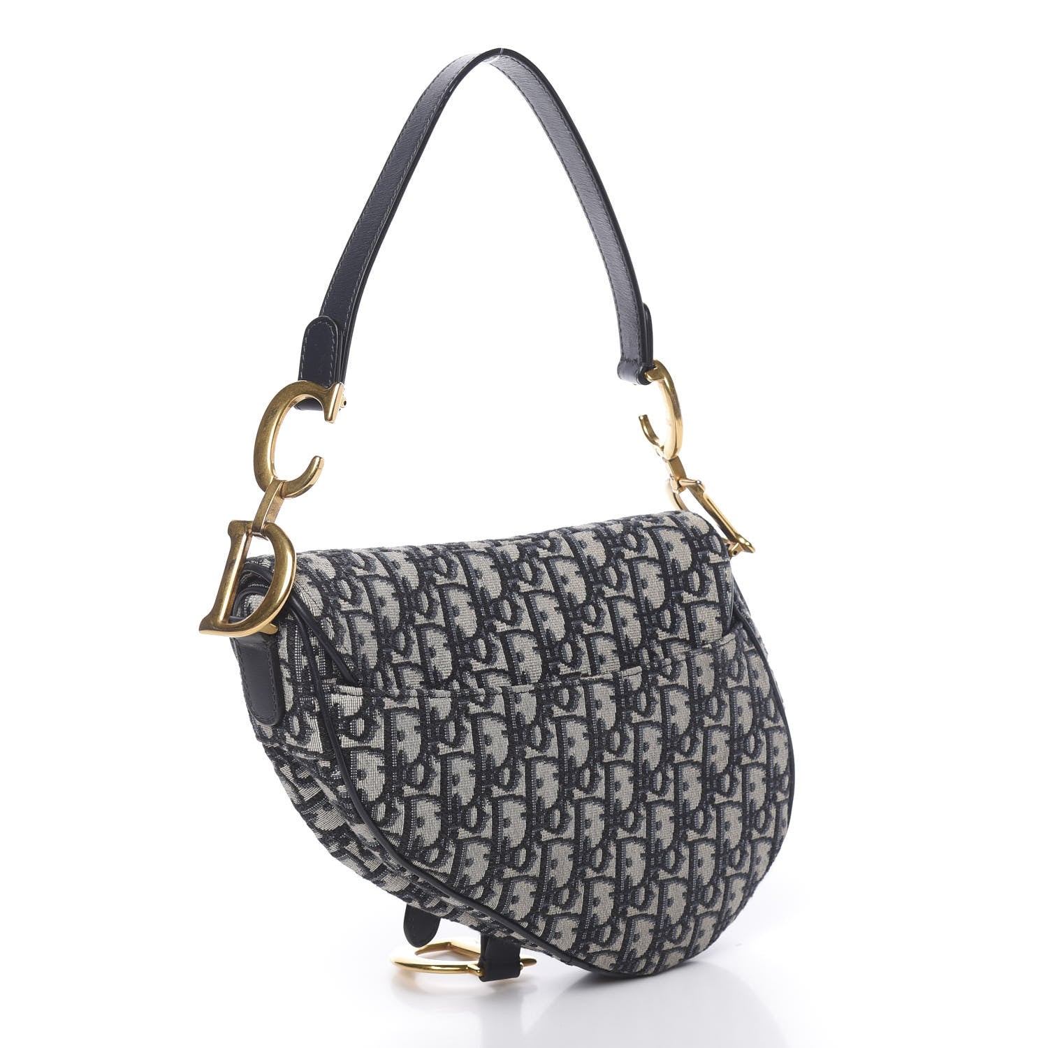 Christian Dior Oblique Saddle Bag Blue 3 of 10