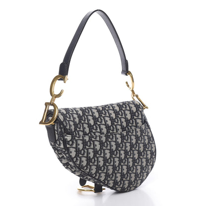 Christian Dior Oblique Saddle Bag Blue 3 of 10