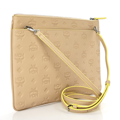 MCM Calfskin Ottomar Monogram Aren Crossbody Pouch Beige Croissant 3 of 6