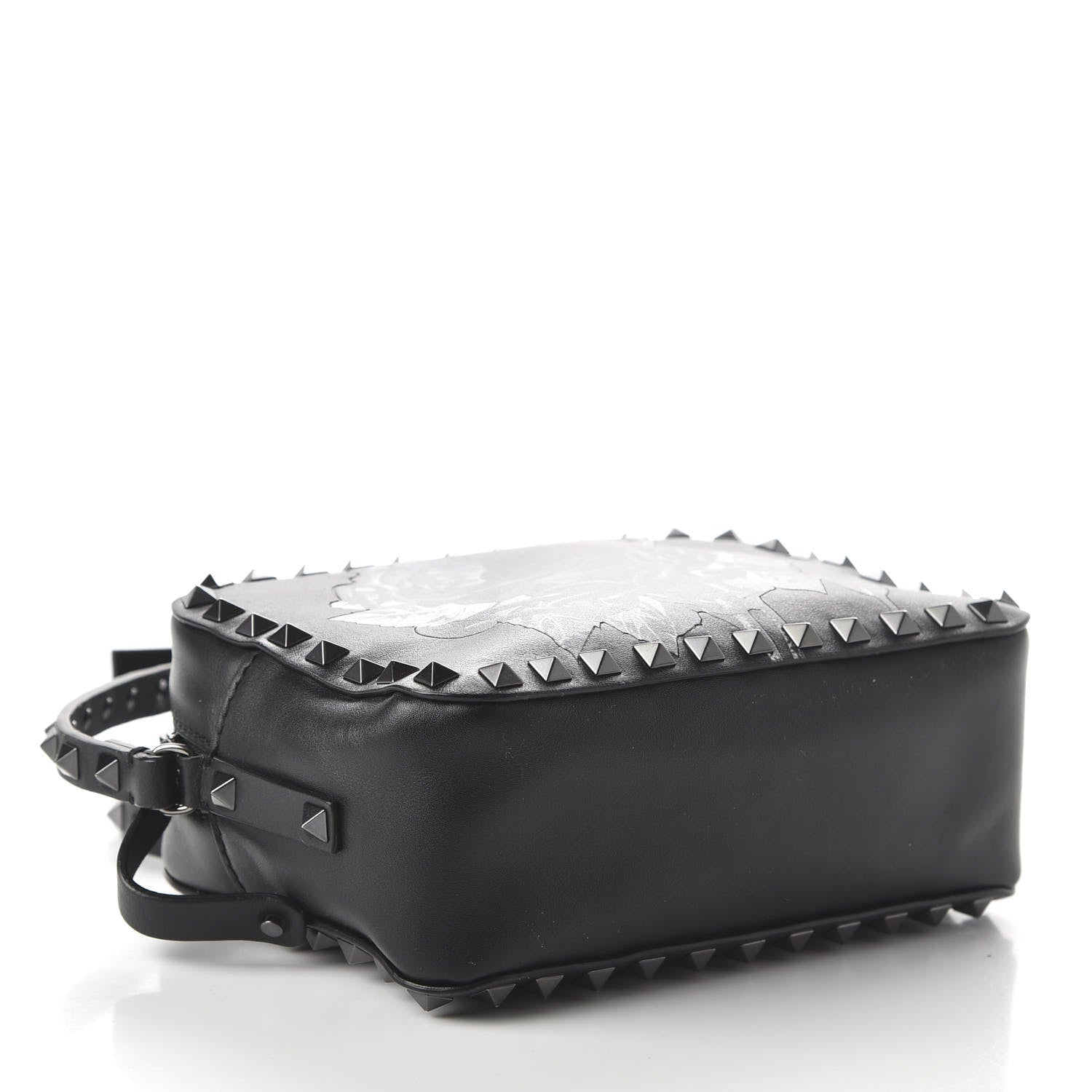 Valentino Garavani X UNDERCOVER Calfskin Rockstud Rose Print Camera Crossbody Bag Black 4 of 9