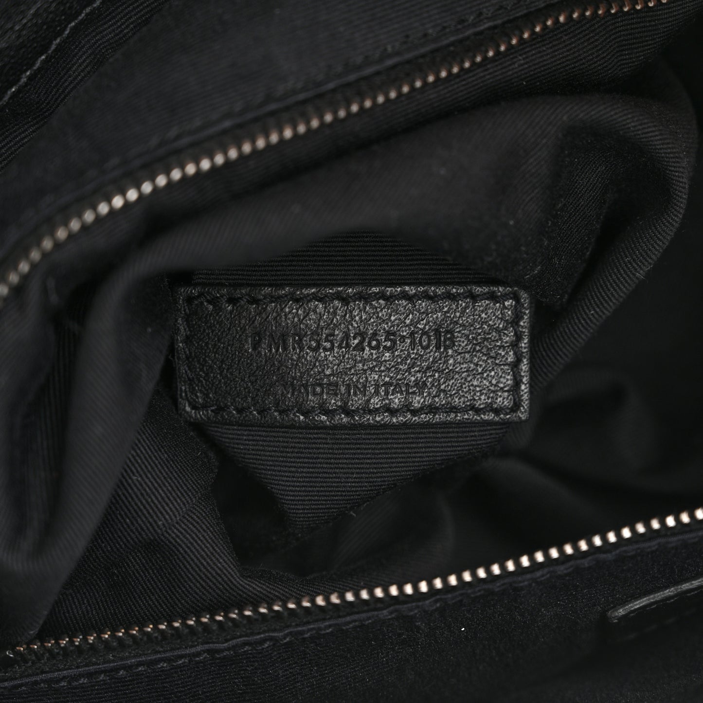 Pebbled Lambskin Chevron Monogram Large Nolita Black
