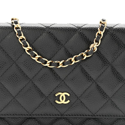 Chanel Caviar Quilted Wallet On Chain WOC Black 9 of 13