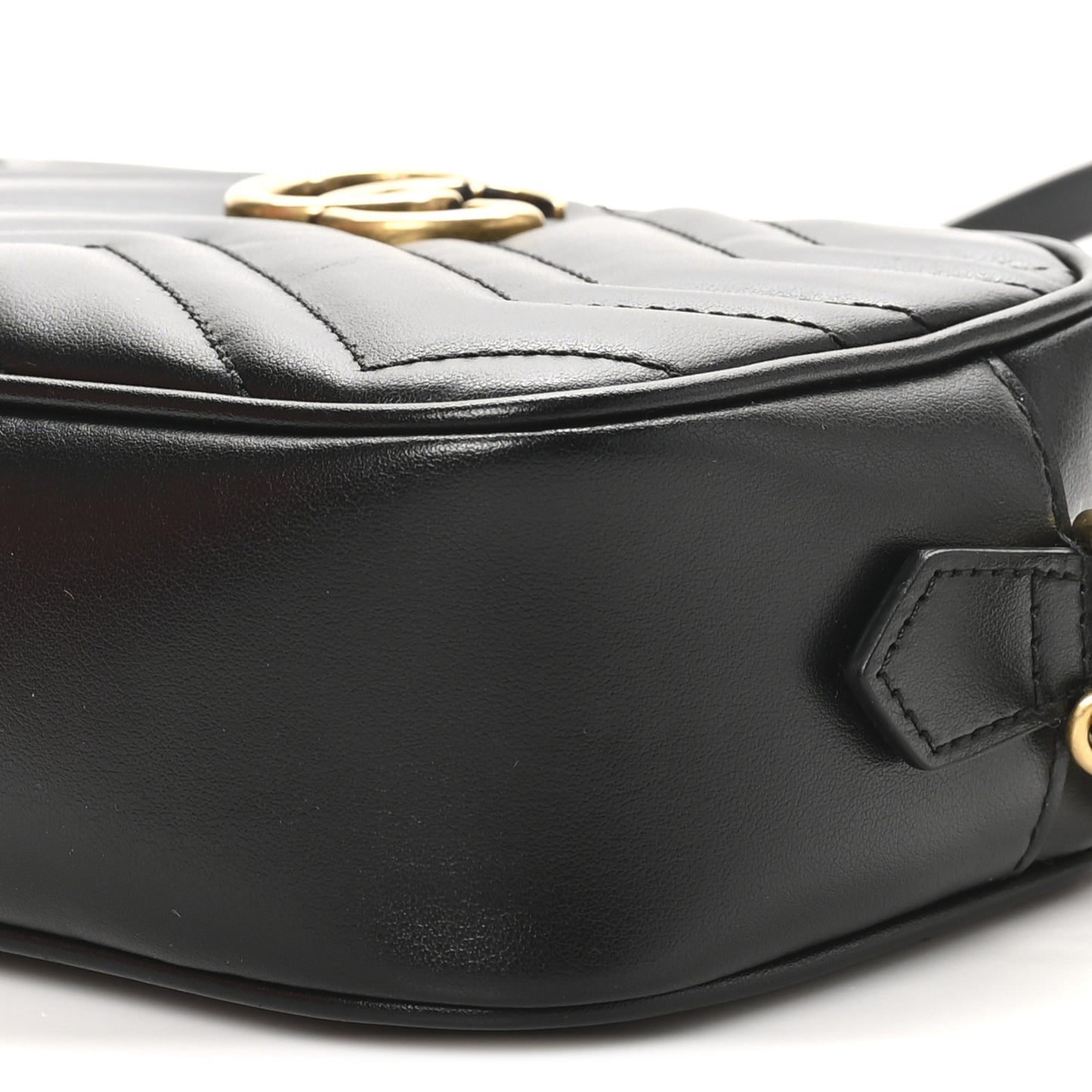 Calfskin Matelasse Mini GG Marmont Chain Shoulder Bag Black