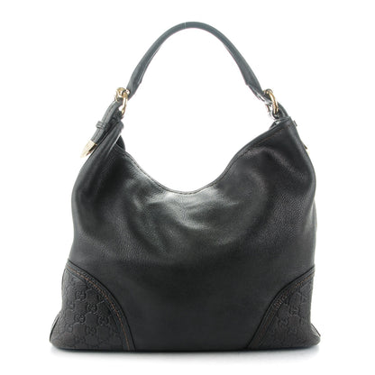 Gucci Calfskin Guccissima Trim Large Signoria Hobo Black 1 of 7