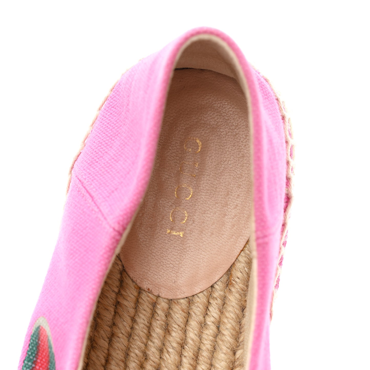 Canvas Logo Lace-Up Platform Espadrilles 37.5 Pink